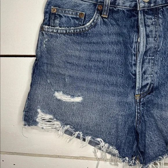 AGOLDE Dee Short Vintage High Rise Organic Cotton Denim Jean Shorts